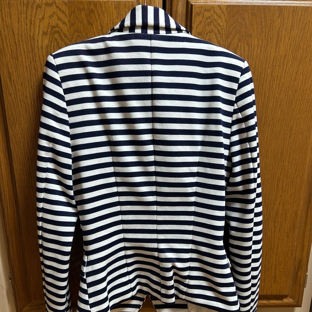H&M Striped Navy and White Double-Breasted Women's Blazer - Picture 4 of 4